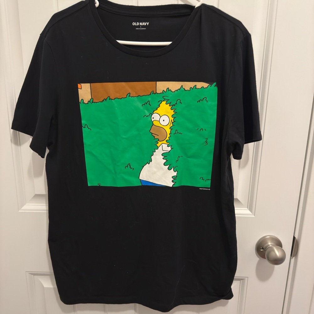 Old Navy Black Homer Simpson Crewneck Tee Sz‎ Large